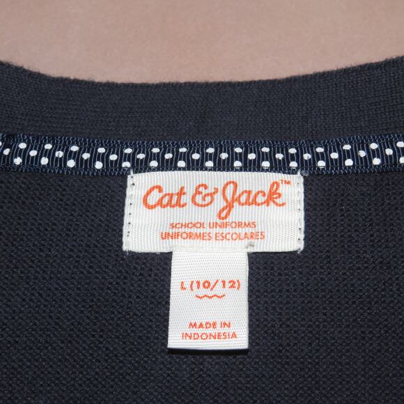 Cat & Jack Navy V-Neck Girls School Uniform Cardigan - Picture 5 of 6